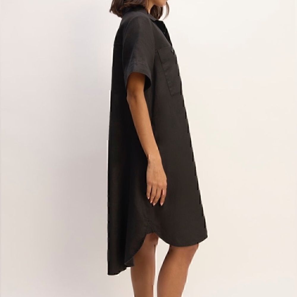 NEW Everlane The Daytripper Dress‎ in Linen Black XS Sustainable